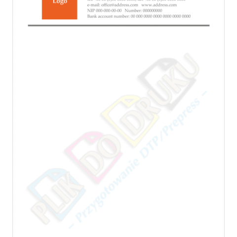 Graphic design Business company paper, letterhead paper sample - Print preparation services FILE TO PRINT Tomasz Siniak Printing services Warsaw Poland