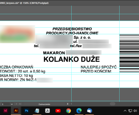 04-09-2003 120x50 mm size packagings label for a pasta graphic design made by Tomasz Siniak