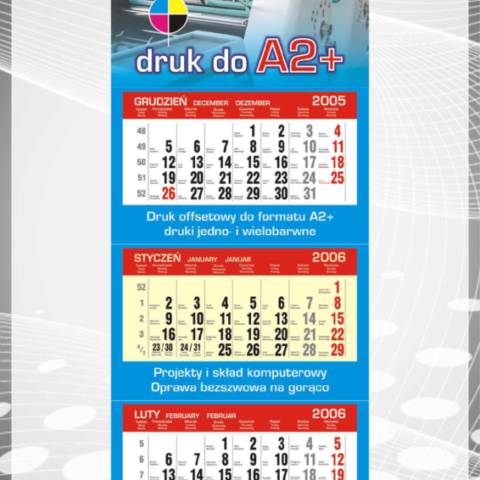 2005 810x330 mm size Czeslaw and Tomasz first company's trigeminal calendar graphic design made by Tomasz Siniak