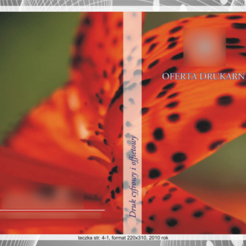 2010 A3 size halfold business presentation folder front made by Tomasz Siniak