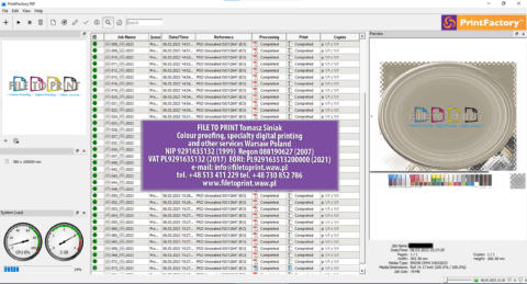 2023-03-06 22:33 Printscreen from our PrintFactory software RIP preview. Greetings to our next polish customer from Warsaw of Poland. Order finished, yesterday we had to print and measure via X-Rite i1 Pro spectrophotometer next 40 pages of A4 size Fogra certified proofs. We love it. FILE TO PRINT Tomasz Siniak Colour proofing, specialty digital printing and other services Warsaw Poland