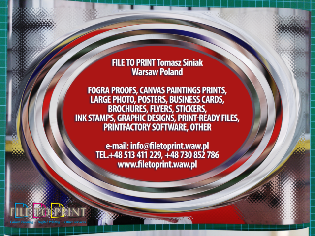 2023-09-27 Large photo prints from A6 (10x15cm) to A1 size (without ID docs photos) digital printing. Coated gloss, matt, uncoated matt paper, canvas or other media to be agreed. Contact us! FILE TO PRINT Tomasz Siniak Warsaw Poland