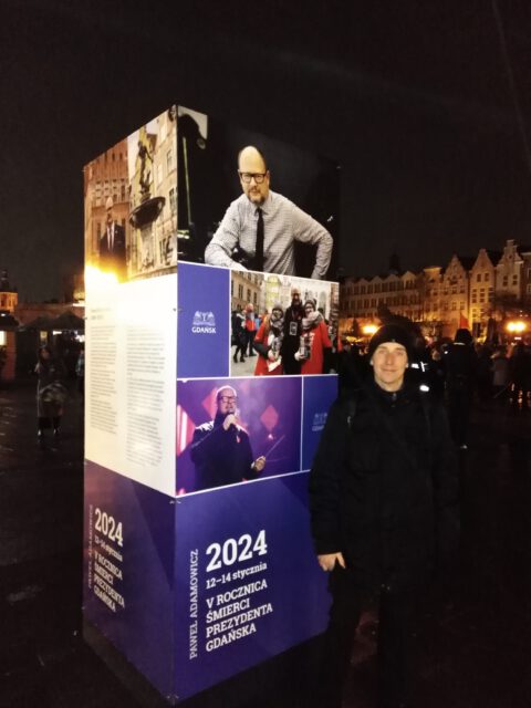 20240113_183612 Tomasz Siniak at Targ Weglowy in Gdansk of Poland during anniversary of the Pawel Adamowicz Gdansk Mayor death, Warsaw's Civic Platform trip. Copyright by event organizers, the Gdansk City Hall and Tomasz Siniak.