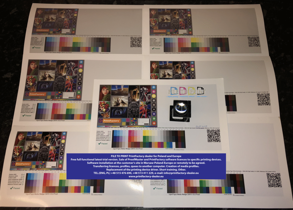 14-11-2025 FILE TO PRINT PrintFactory dealer ProofMaster software profile recalibration, test chart prints Warsaw Poland