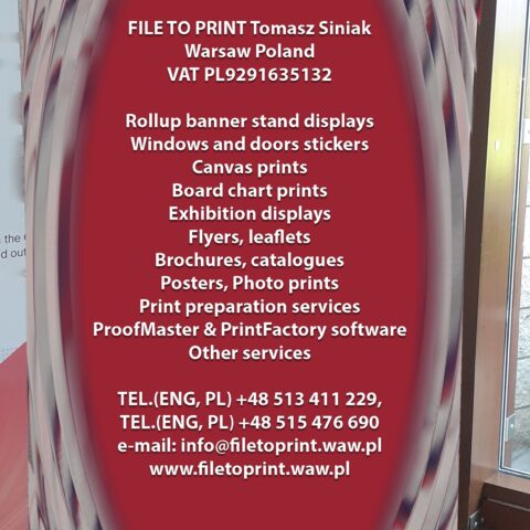 20250525_1646 Tear shape exclusive rollup banner stand displays printed. Full colour digital eco solvent printing. Stoplight or similar pvc material. Aluminium standing construction. Packed into a canvas case. Interested? Call us! FILE TO PRINT Tomasz Siniak