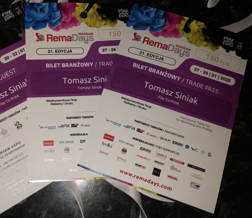 FILE TO PRINT Tomasz Siniak's RemaDays Warsaw 2026 Trade Fairs for Advertising and Printing identifier