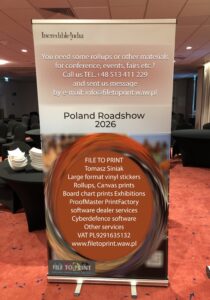 20260218_1202 FILE TO PRINT Tomasz Siniak Rollup banner stand display printed Warsaw Poland. Copyright by Incredible India, Mercure Hotel Warsaw, FILE TO PRINT Tomasz Siniak