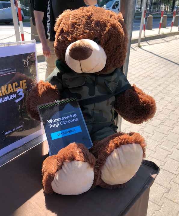 The Polish Army mascot at their stand during the 2026 Warsaw Defense Fair Expo XII. Copyright by Polish Army, Warsaw Defense Fair and photo by Tomasz Siniak FILE TO PRINT